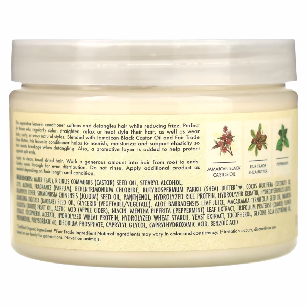 SheaMoisture, Jamaican Black Castor Oil, Strengthen & Restore Leave-In Conditioner, 11.5 fl oz (340 ml) - Image 3