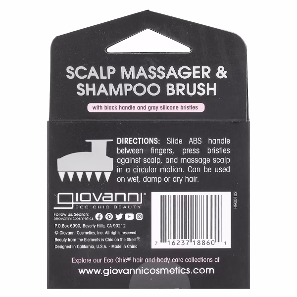 Giovanni, Scalp Massager & Shampoo Brush, Black, 1 Brush - Image 4