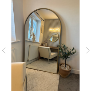 Wide Metal Arch Mirror - Gold
